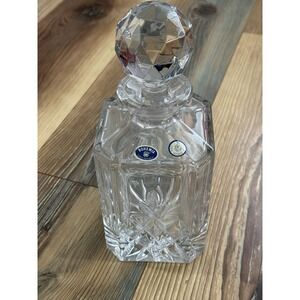 Bohemia Czech Republic Lead Crystal Decanter w/ Stopper 11 1/2" Tall X 4" Wide